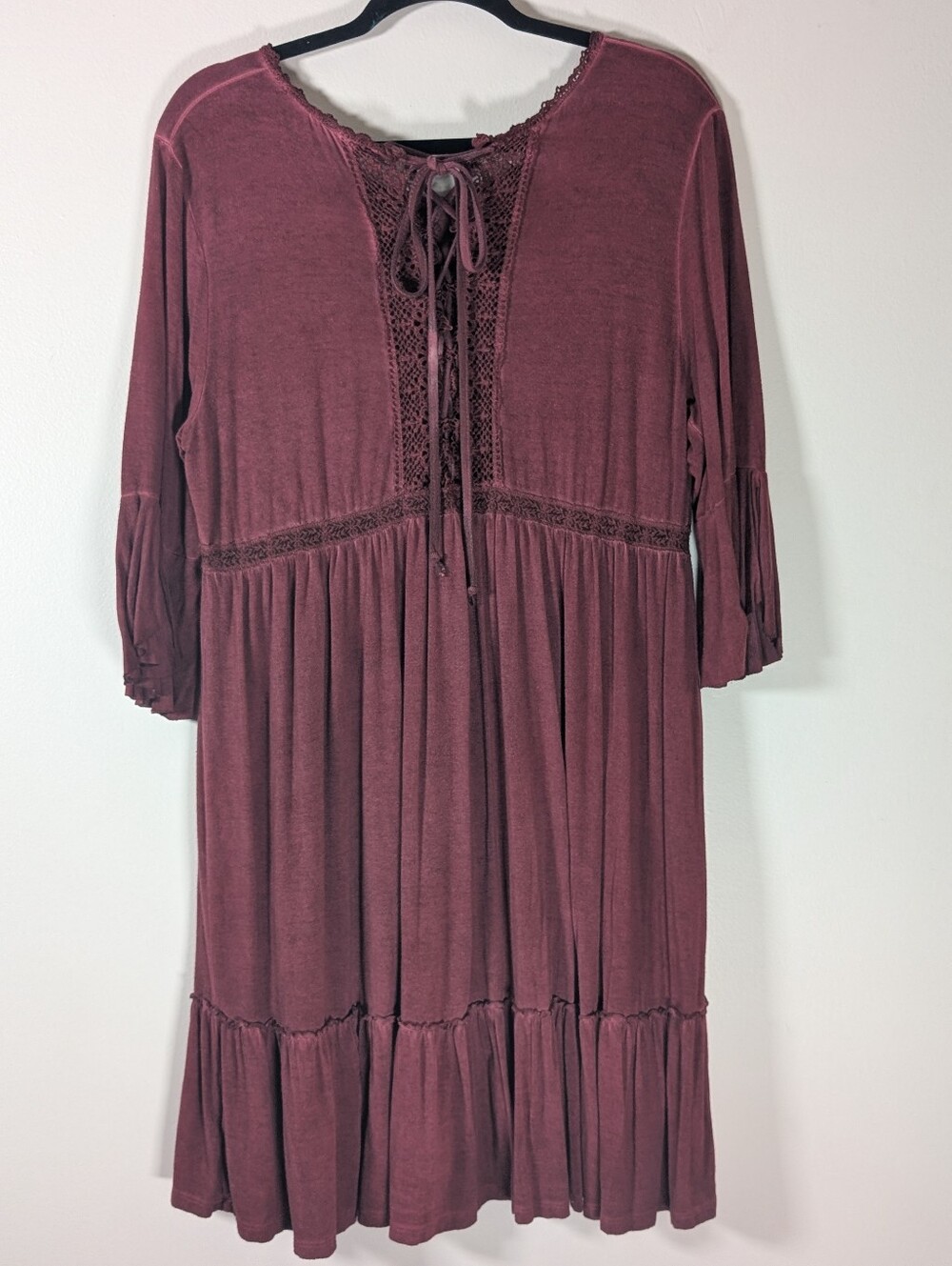 Umgee Burgundy Lace Corset Style Dress - Picture 5 of 5